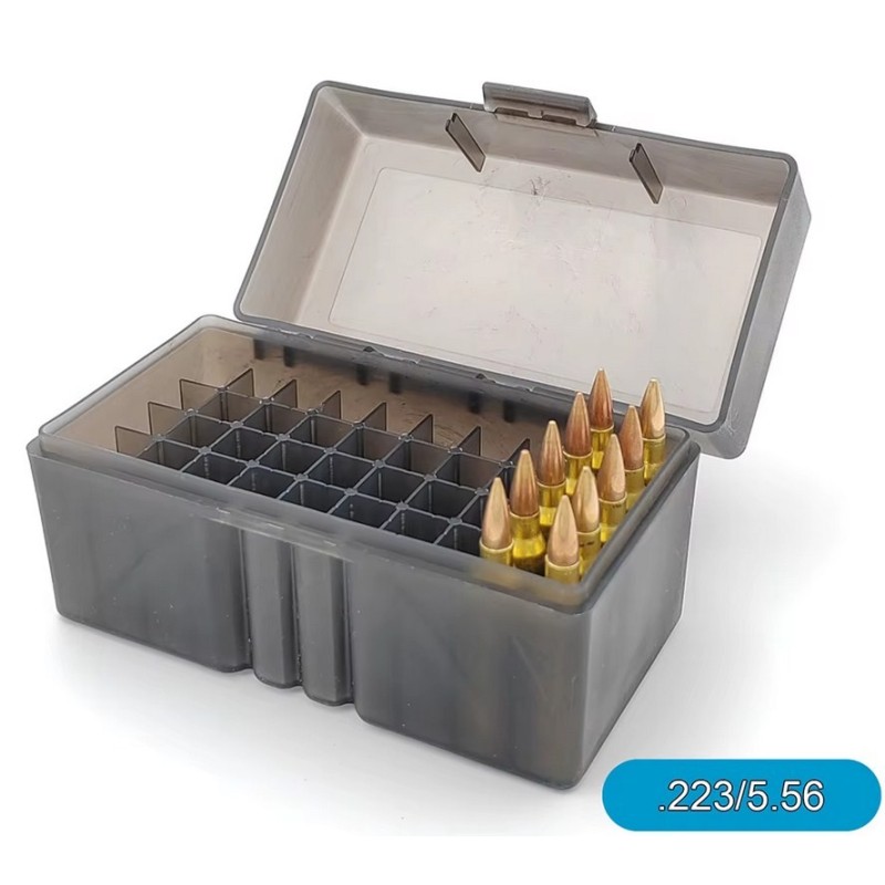 krabička na 50 nábojů - .223, černošedá